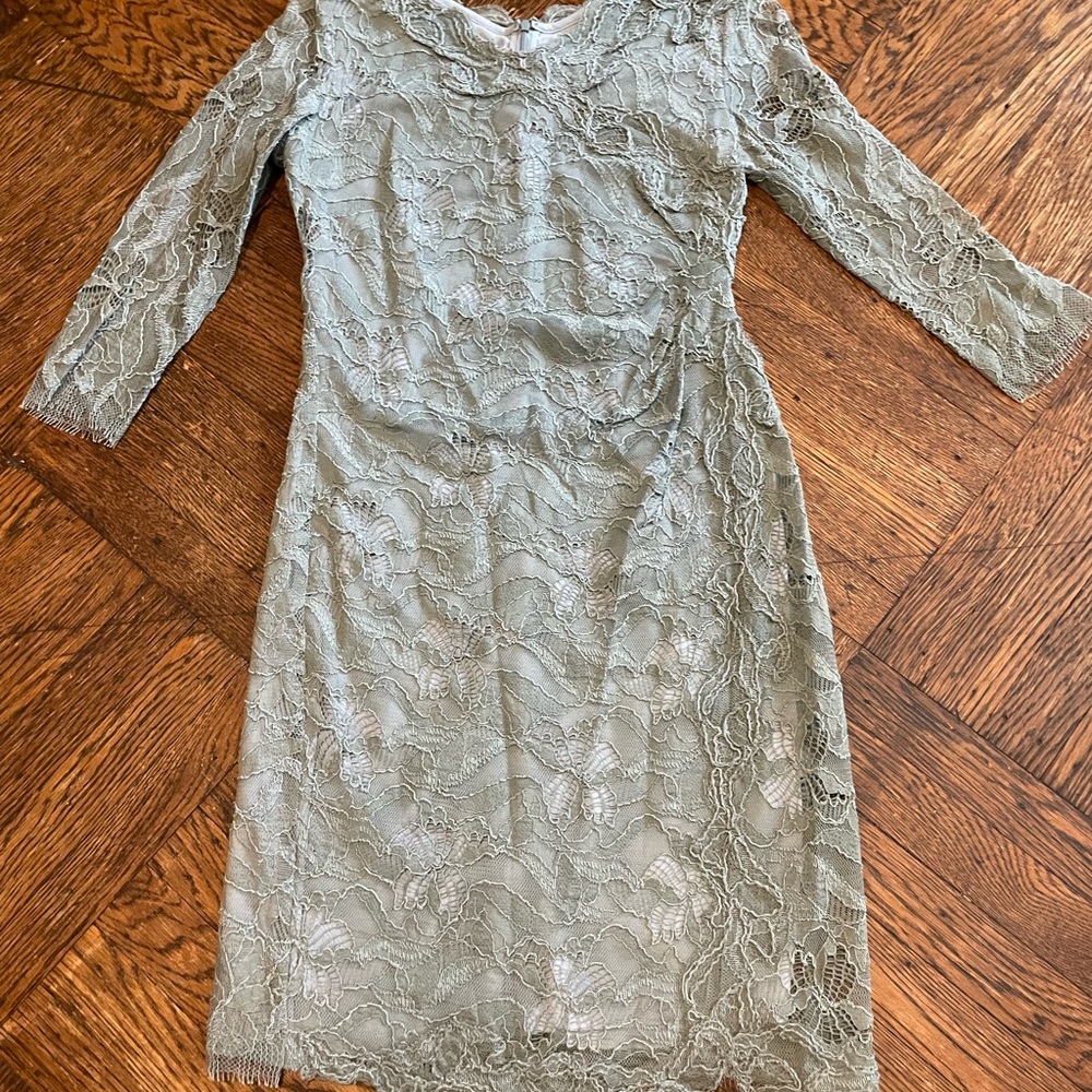 Lace Sheath Dress in Sage Green